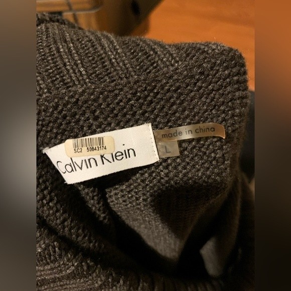 Calvin Klein sweater dress size large Brown cable knit design Warm & comfortable - Picture 5 of 5